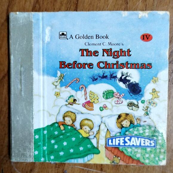 🎄 1987 Mini Book Ornament 📖 The Night Before Christmas 🍬 Golden Books - Picture 1 of 12